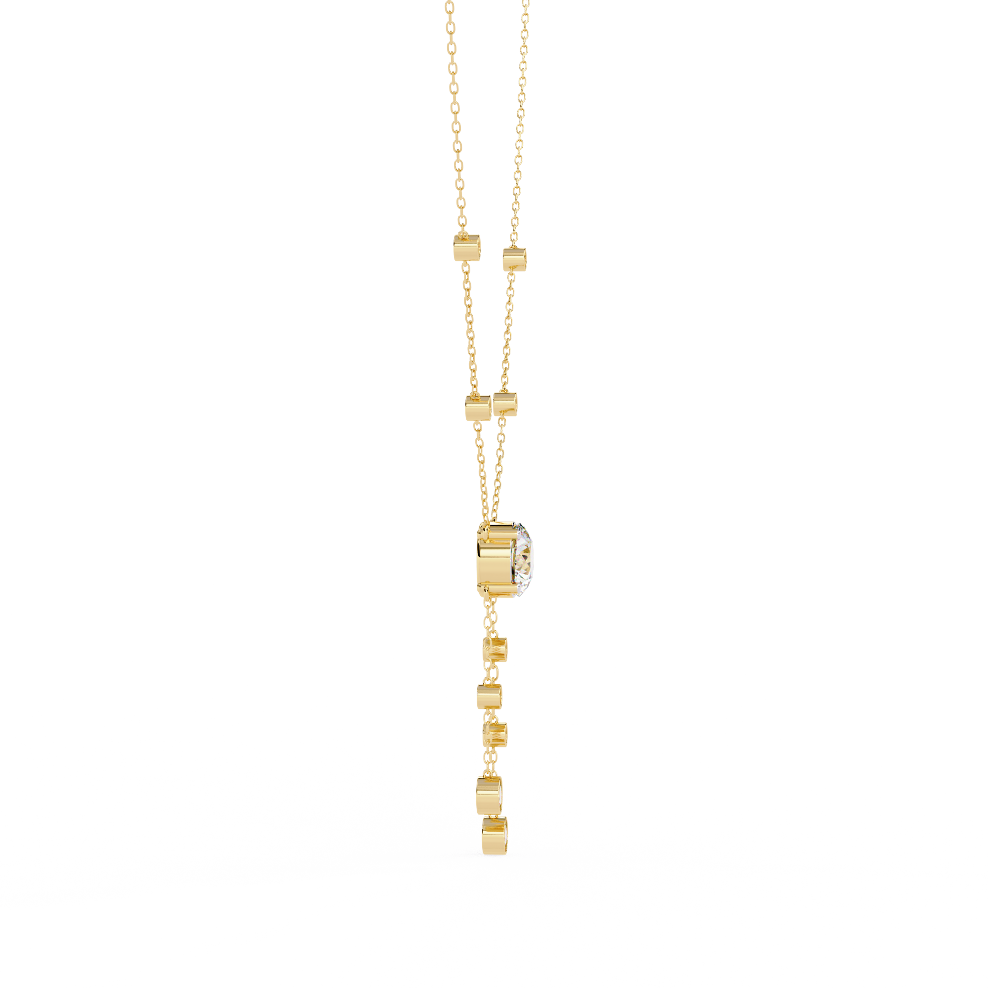 WOKE™ 14k Gold set 1.55 CARATS diamond drop chain in 14k Gold
