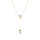 WOKE™ 14k Gold set 1.55 CARATS round and pear drop chain in 14k Gold
