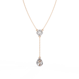 WOKE™ 14k Gold set 1.55 CARATS round and pear drop chain in 14k Gold