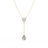 WOKE™ 14k Gold set 1.55 CARATS round and pear drop chain in 14k Gold