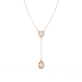 WOKE™ 14k Gold set 1.55 CARATS round and pear drop chain in 14k Gold