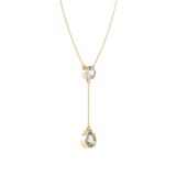 WOKE™ 14k Gold set 1.55 CARATS round and pear drop chain in 14k Gold