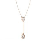 WOKE™ 14k Gold set 1.55 CARATS round and pear drop chain in 14k Gold