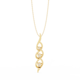 WOKE™ 14k Gold set .55 CARATS round and pear drop chain in 14k Gold