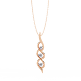 WOKE™ 14k Gold set .55 CARATS round and pear drop chain in 14k Gold