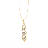 WOKE™ 14k Gold set .55 CARATS round and pear drop chain in 14k Gold
