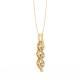 WOKE™ 14k Gold set .55 CARATS round and pear drop chain in 14k Gold