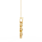 WOKE™ 14k Gold set .55 CARATS round and pear drop chain in 14k Gold