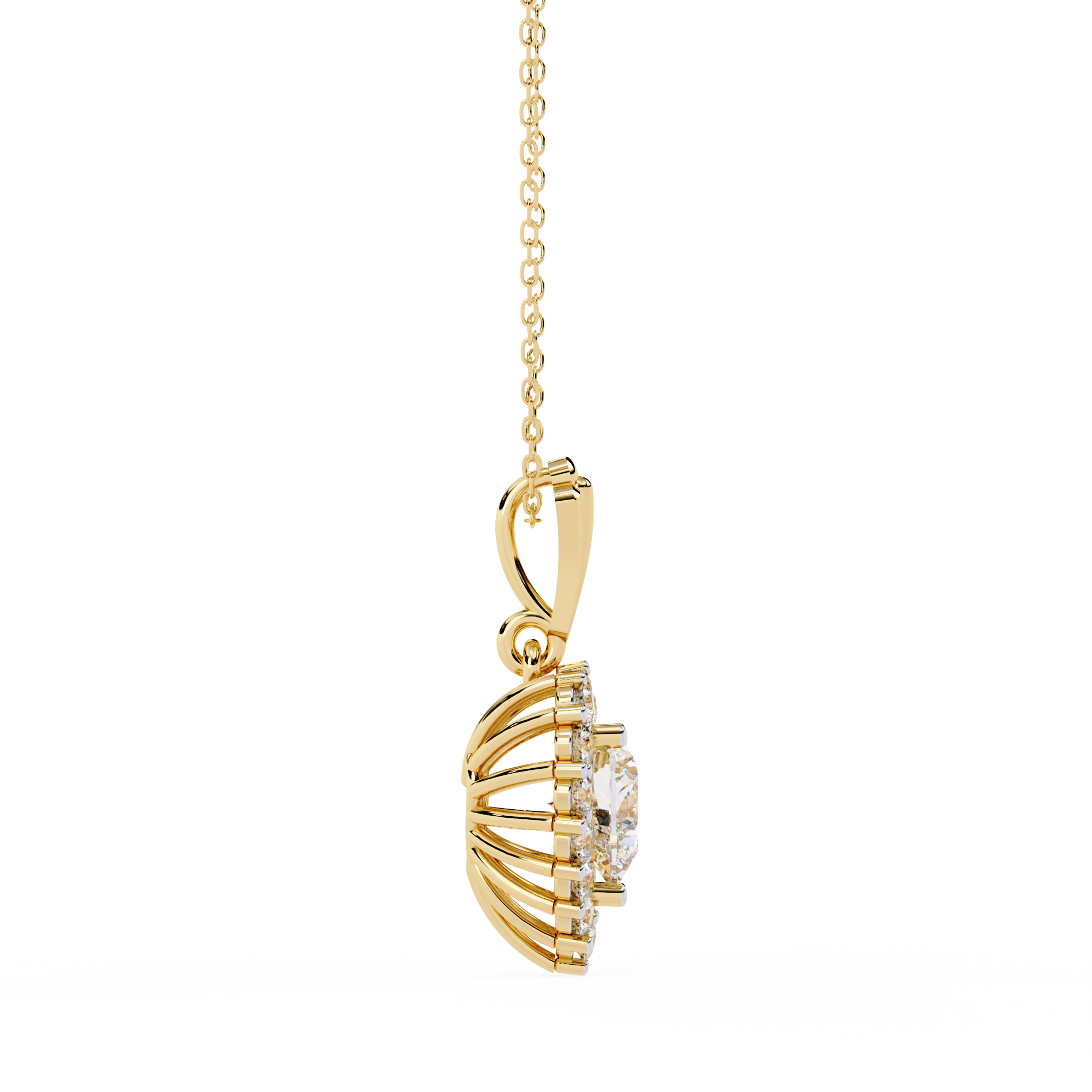 WOKE™ 14k 1.3 CT round diamond neck chain in 14k Gold