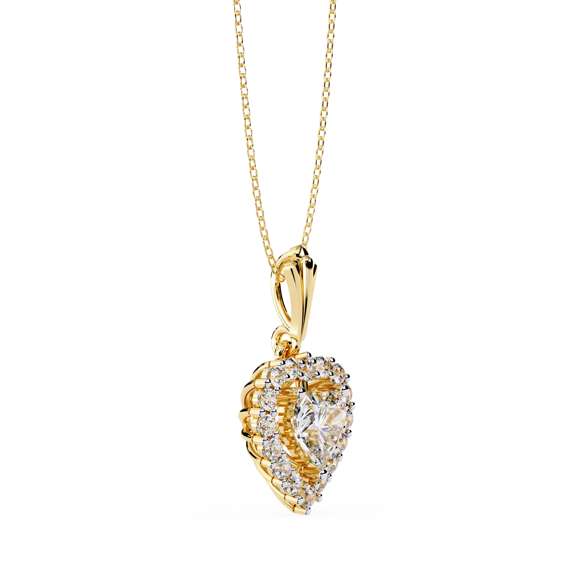 WOKE™ 14k 1.3 CT round diamond neck chain in 14k Gold