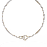 WOKE™ 14k Gold set 9.55 CARATS round and pear drop chain in 14k Gold
