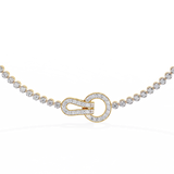 WOKE™ 14k Gold set 9.55 CARATS round and pear drop chain in 14k Gold