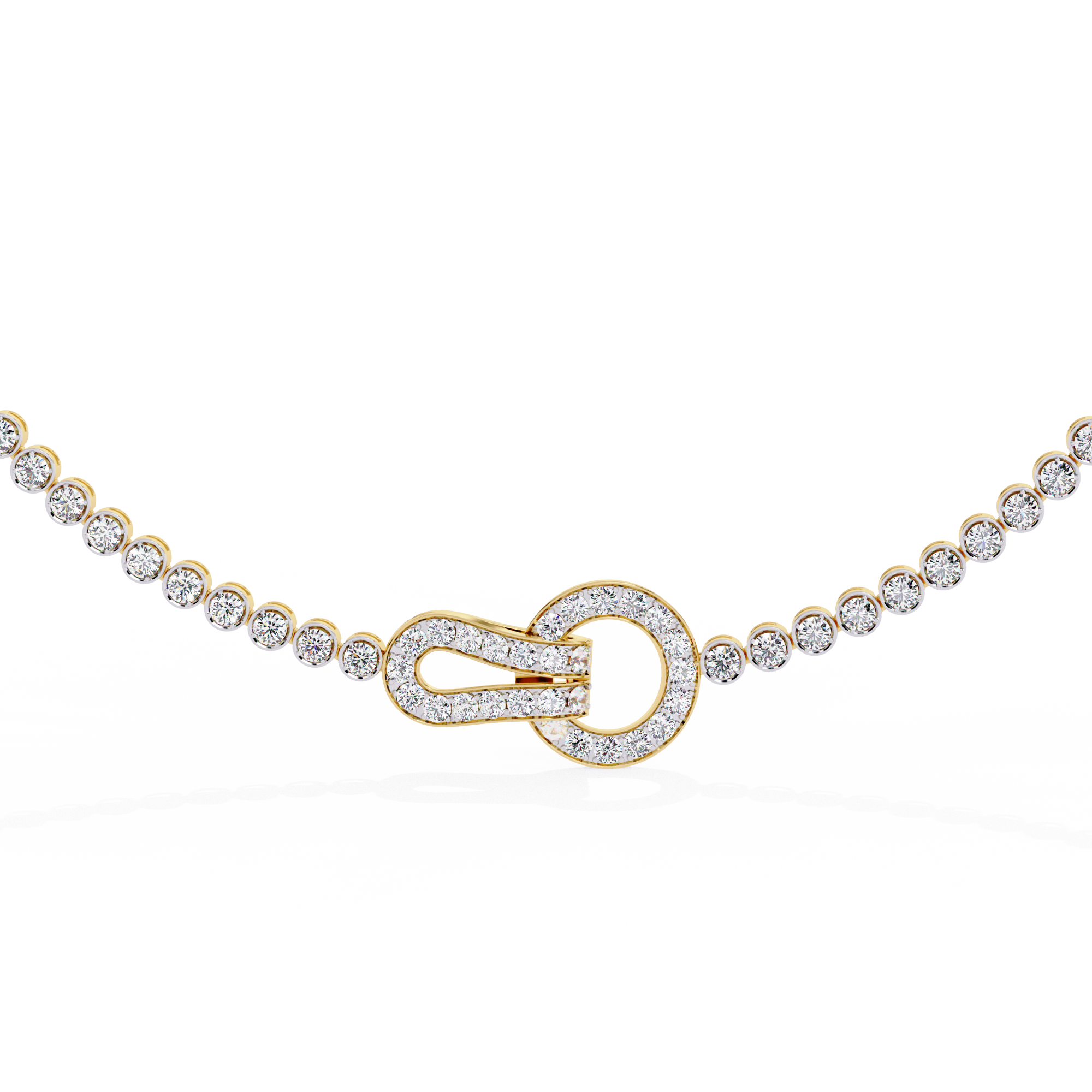 WOKE™ 14k Gold set 9.55 CARATS round and pear drop chain in 14k Gold