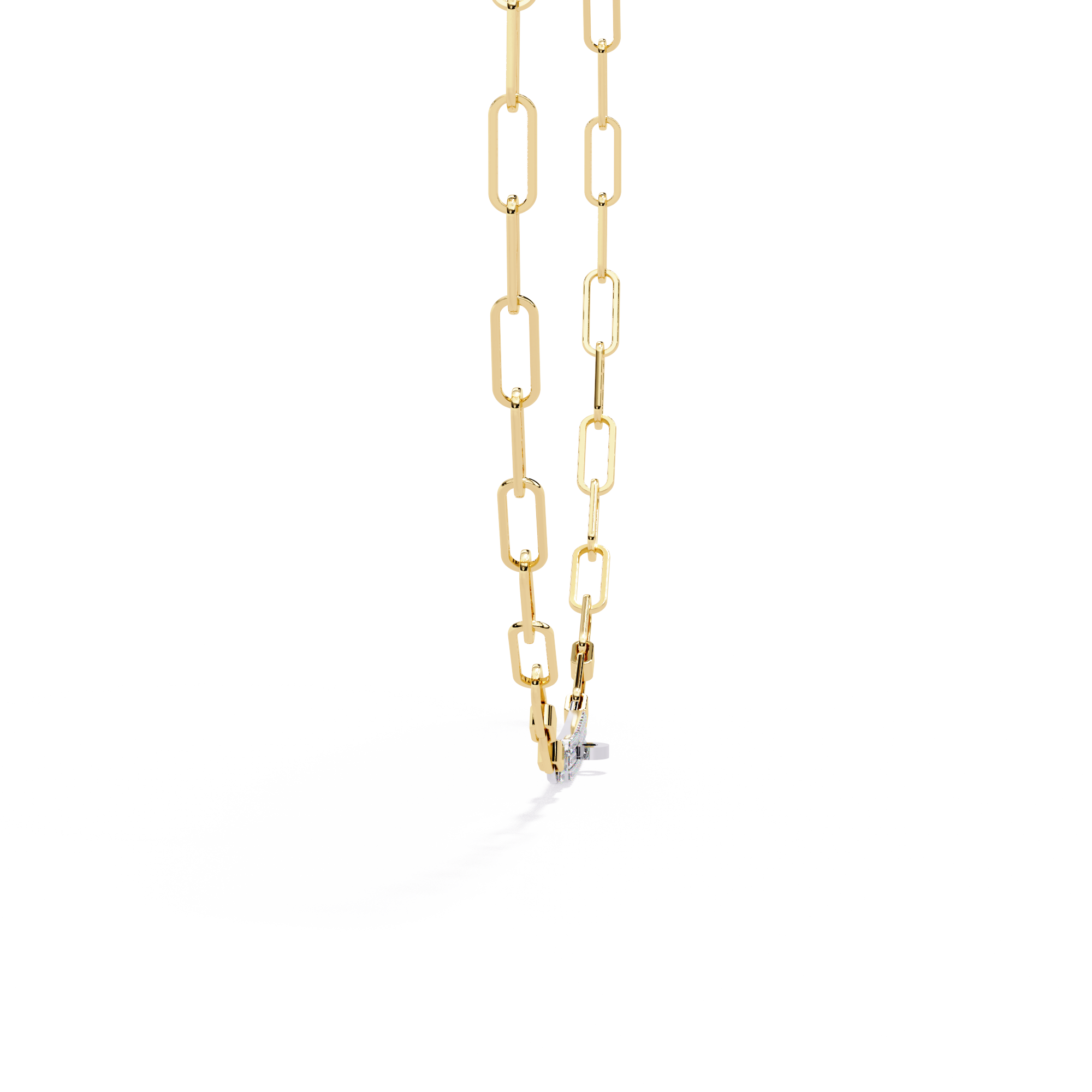 WOKE™ 14k Gold set 1.55 CARATS round and pear drop chain in 14k Gold