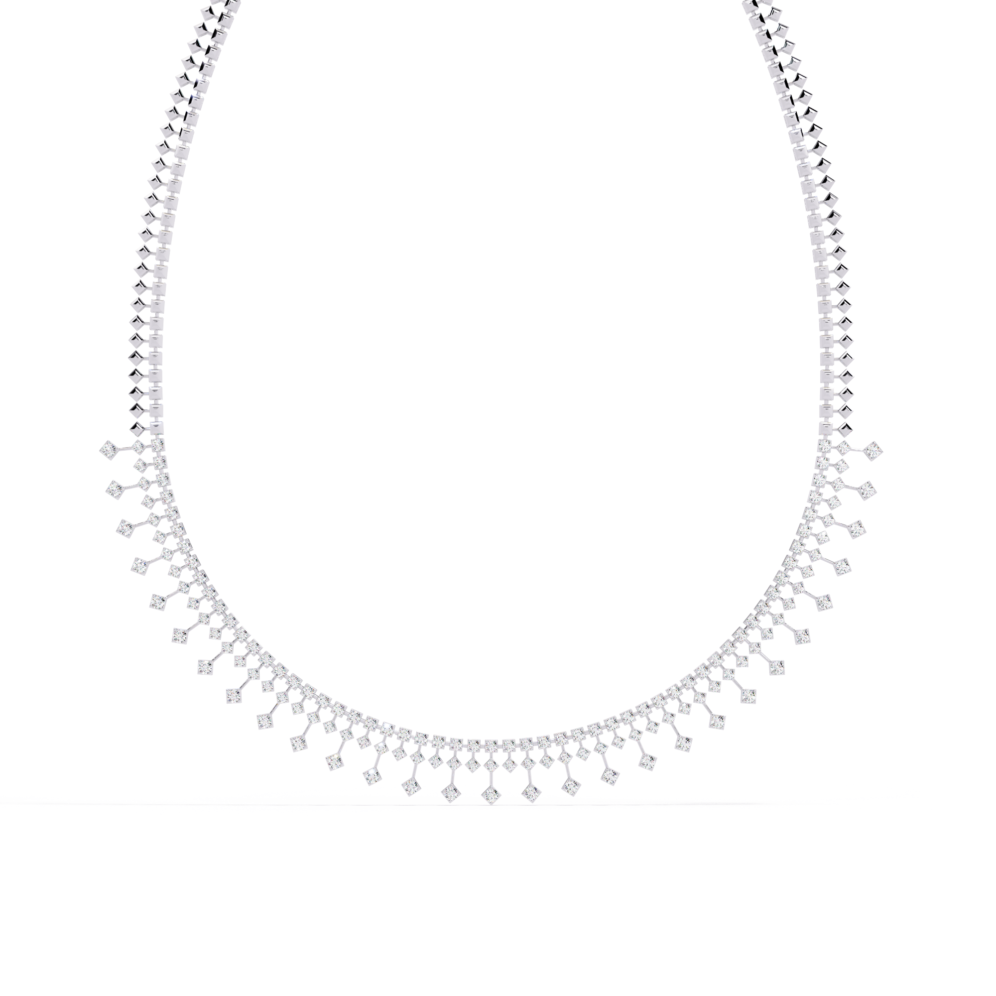 WOKE ™ 11.2 CT SCATTER ALONG DIAMOND NECKLACE IN 14K GOLD