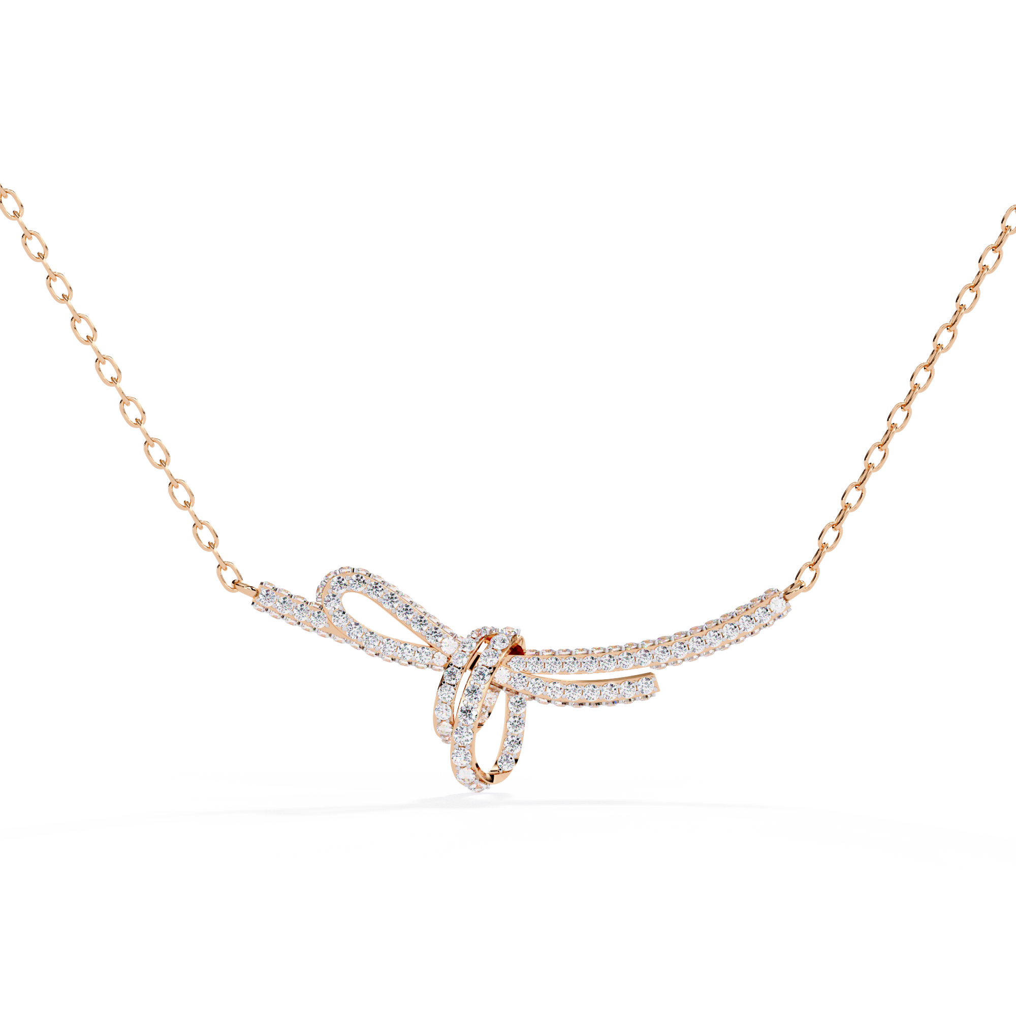 WOKE ™ 2.2 CT BOW NECKLAVE IN 14K GOLD