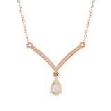 WOKE ™ 1.12 CT layered princess and emerald cut drop diamond necklace IN 14K GOLD