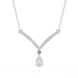 WOKE ™ 1.12 CT layered princess and emerald cut drop diamond necklace IN 14K GOLD