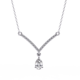 WOKE ™ 1.12 CT layered princess and emerald cut drop diamond necklace IN 14K GOLD