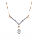 WOKE ™ 1.12 CT layered princess and emerald cut drop diamond necklace IN 14K GOLD