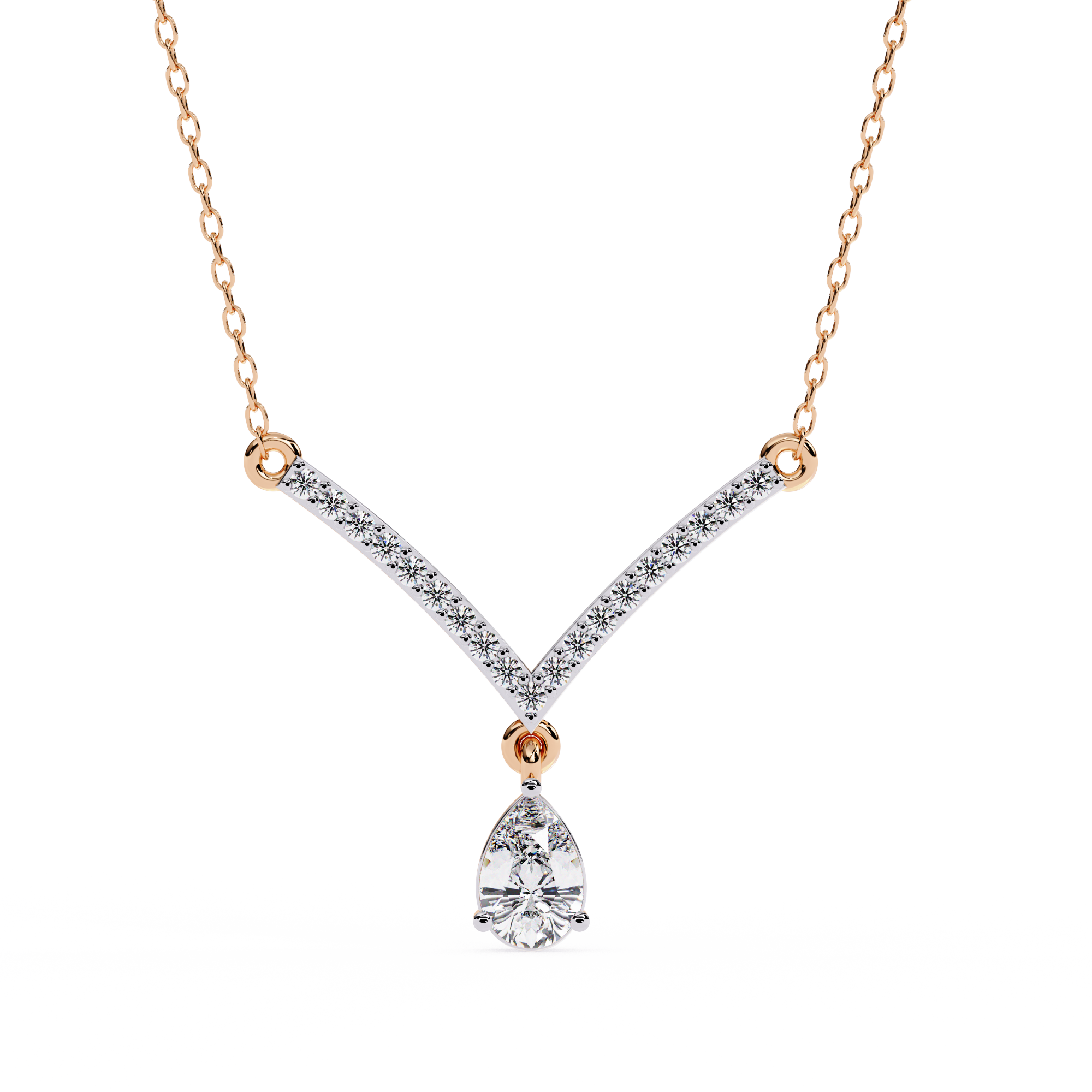 WOKE ™ 1.12 CT layered princess and emerald cut drop diamond necklace IN 14K GOLD