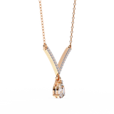 WOKE ™ 1.12 CT layered princess and emerald cut drop diamond necklace IN 14K GOLD
