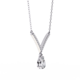 WOKE ™ 1.12 CT layered princess and emerald cut drop diamond necklace IN 14K GOLD