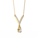 WOKE ™ 1.12 CT layered princess and emerald cut drop diamond necklace IN 14K GOLD