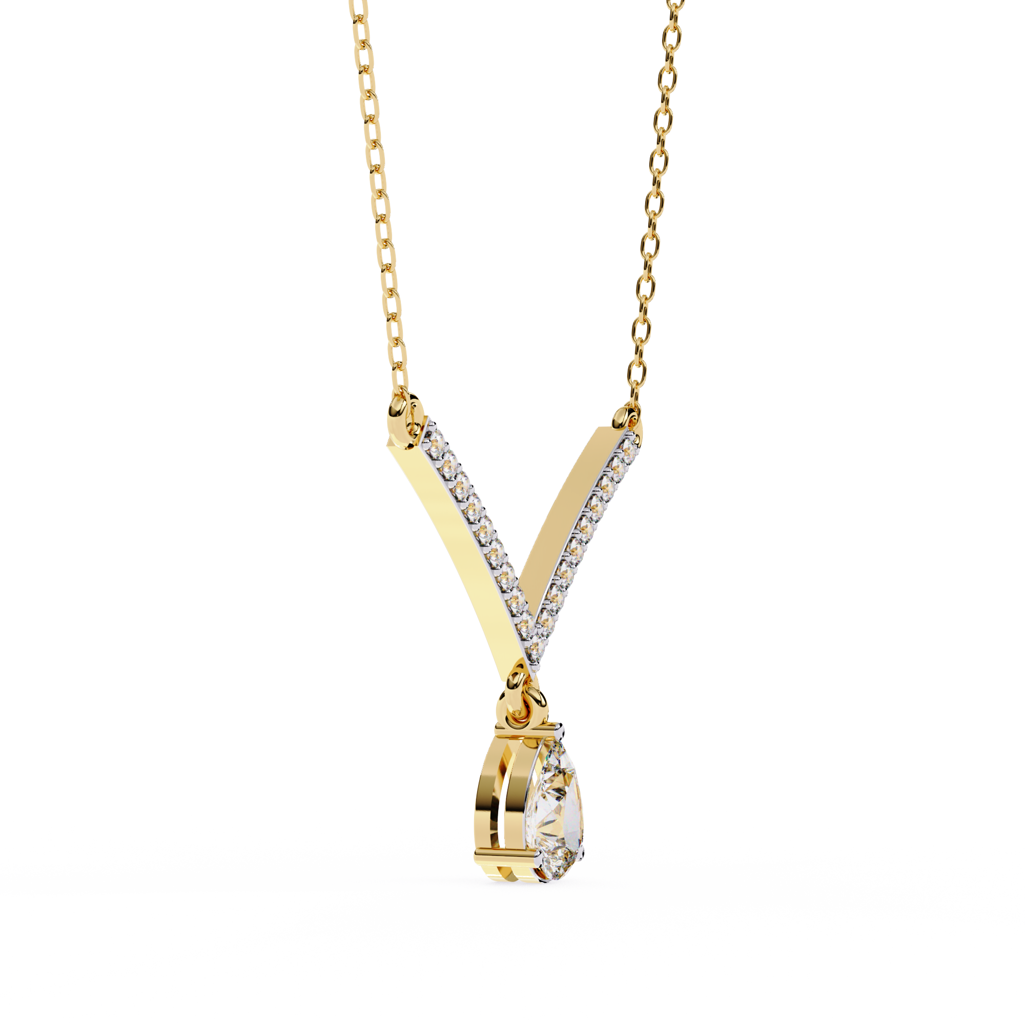 WOKE ™ 1.12 CT layered princess and emerald cut drop diamond necklace IN 14K GOLD