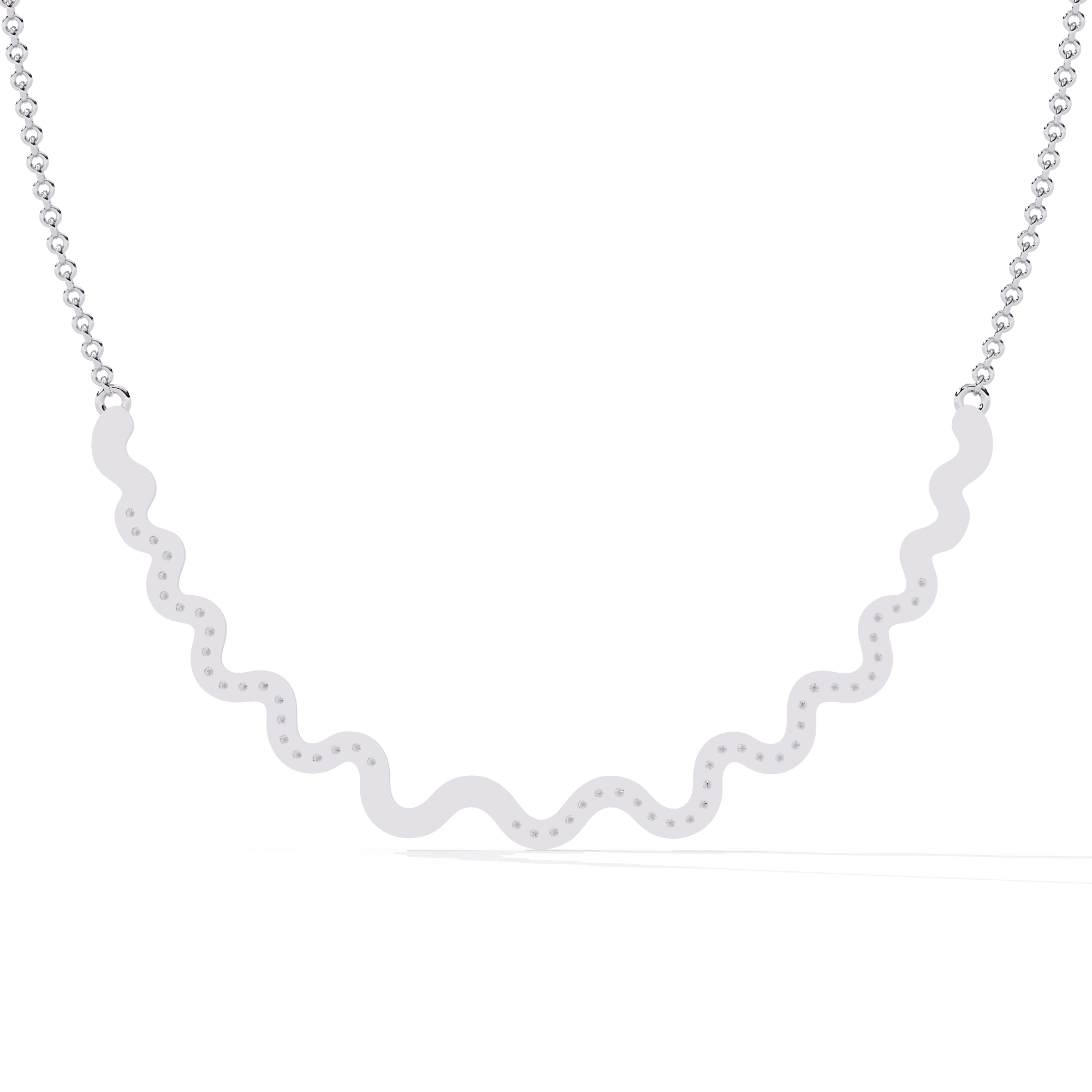 WOKE™ 14k 1.52 CT Wavy diamond chain in 14k Gold