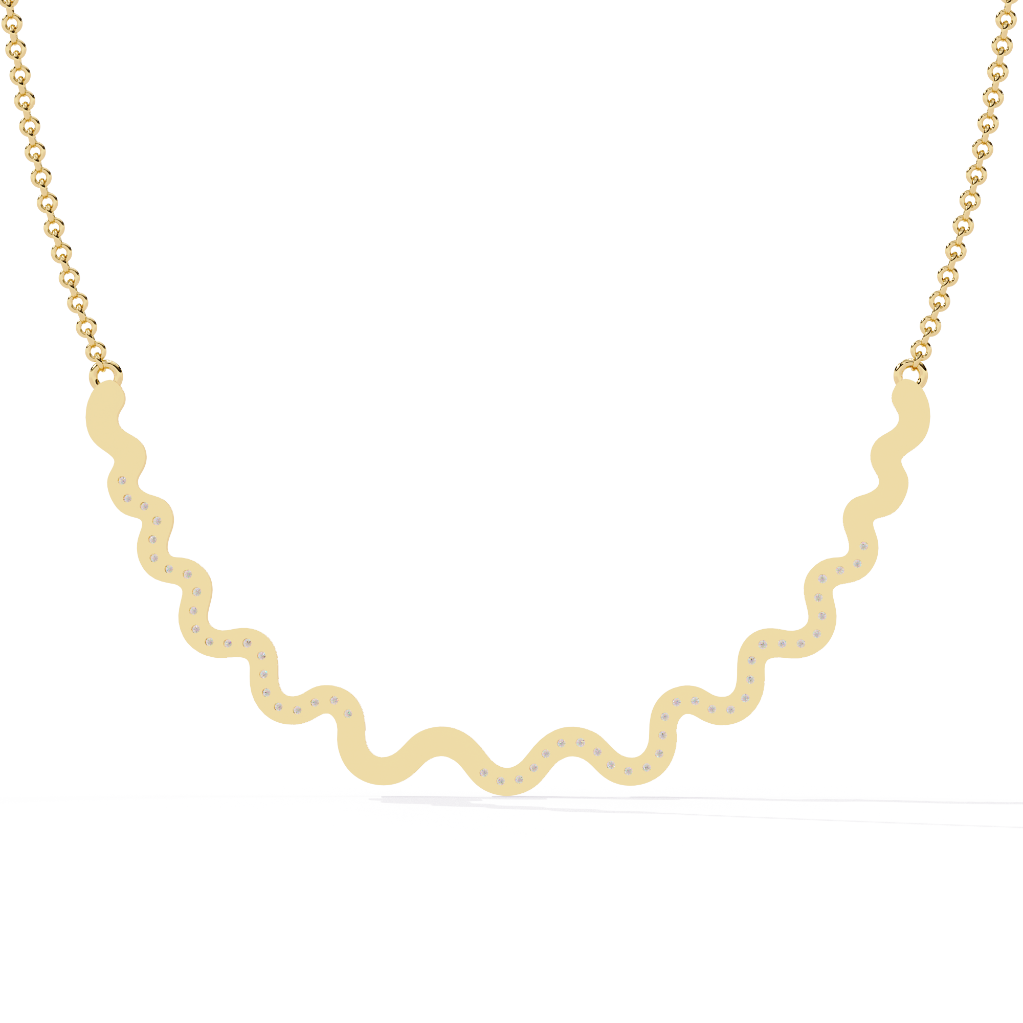 WOKE™ 14k 1.52 CT Wavy diamond chain in 14k Gold