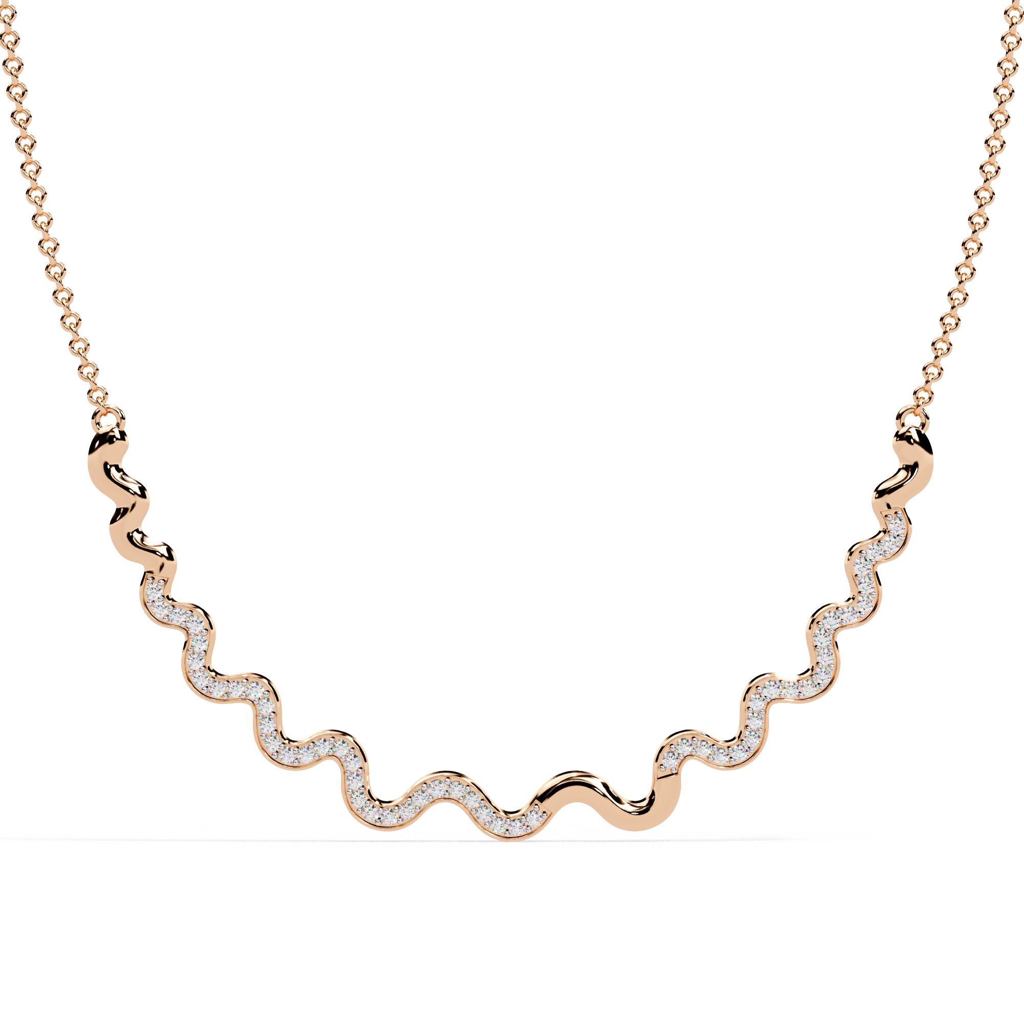 WOKE™ 14k 1.52 CT Wavy diamond chain in 14k Gold