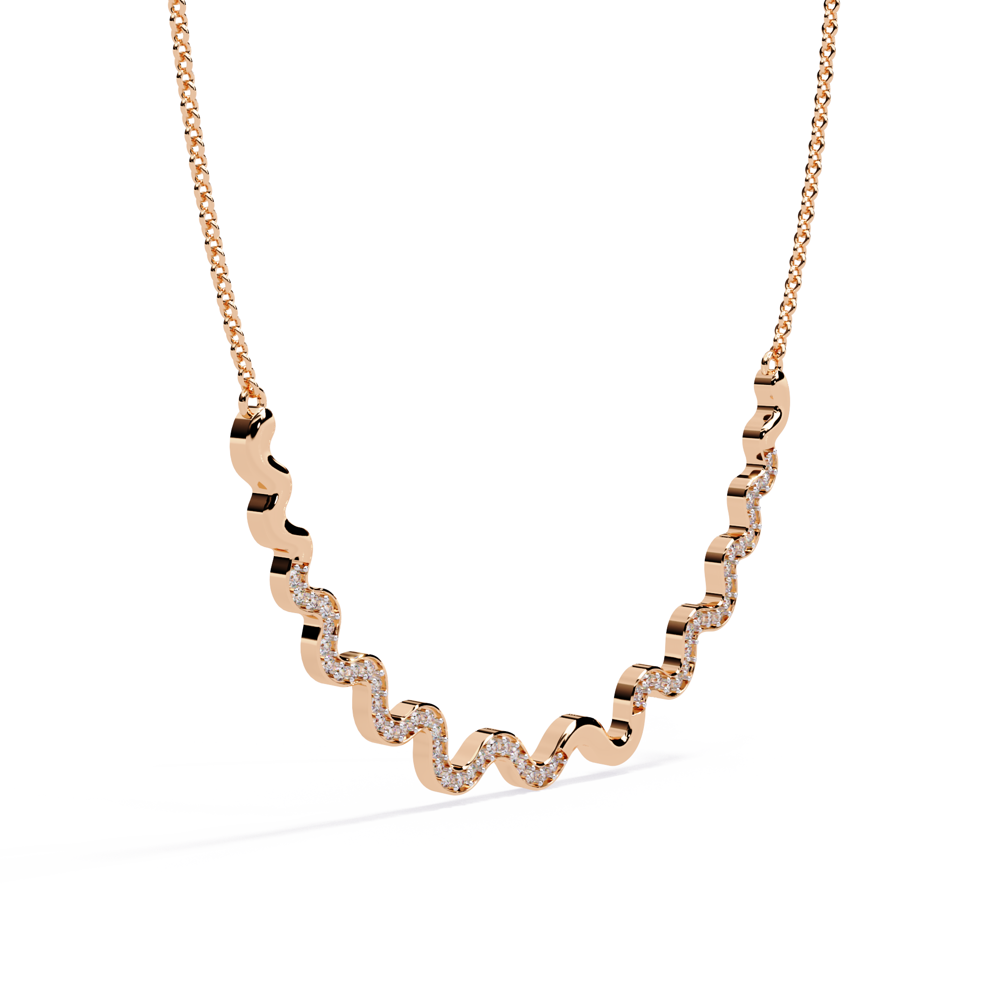 WOKE™ 14k 1.52 CT Wavy diamond chain in 14k Gold