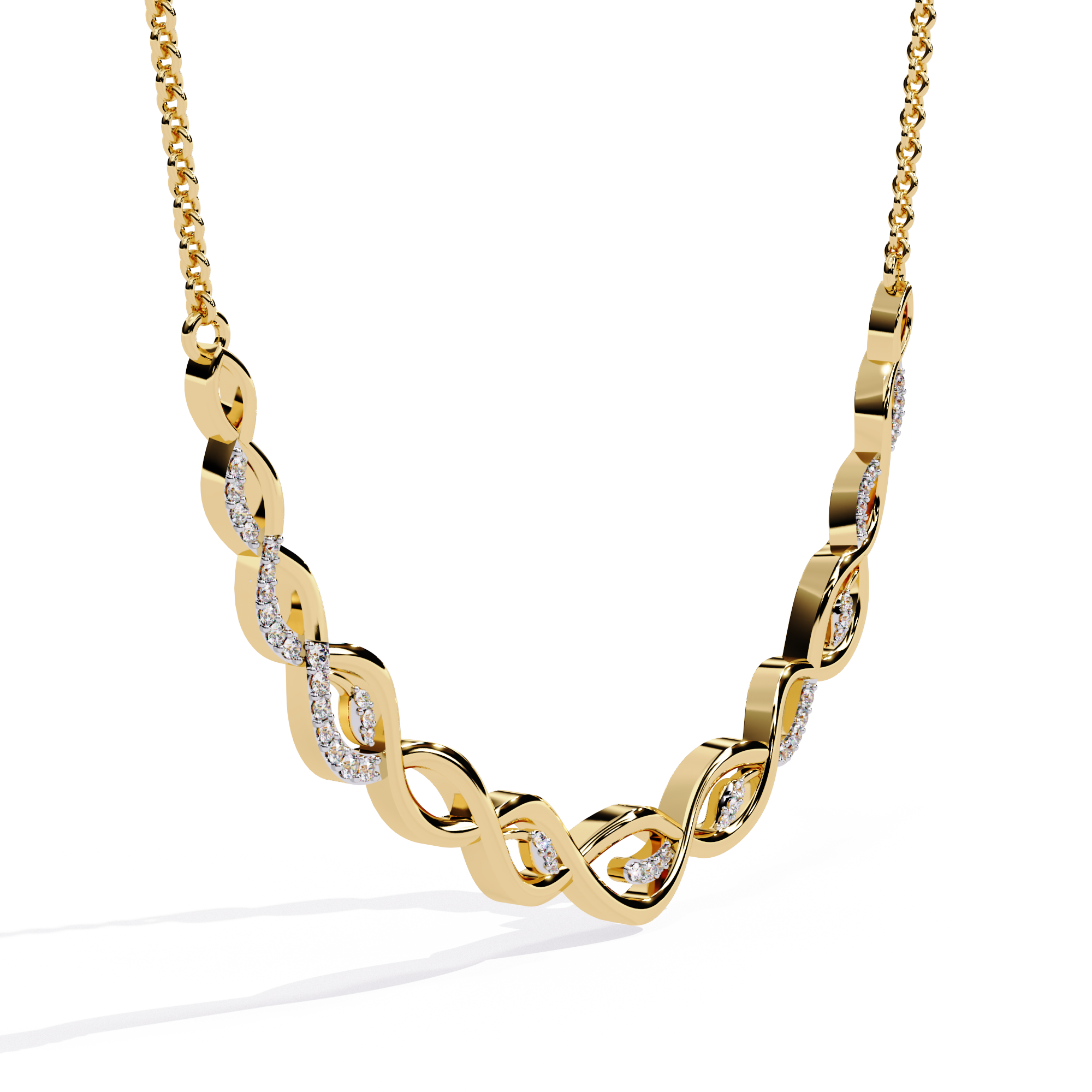 WOKE™ 14k 0.82 CT knitted diamond chain in 14k Gold