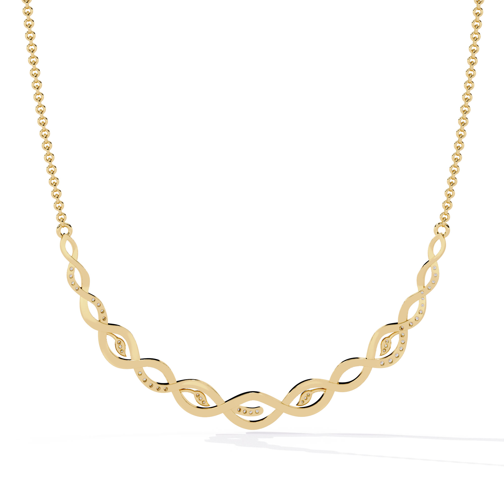 WOKE™ 14k 0.82 CT knitted diamond chain in 14k Gold