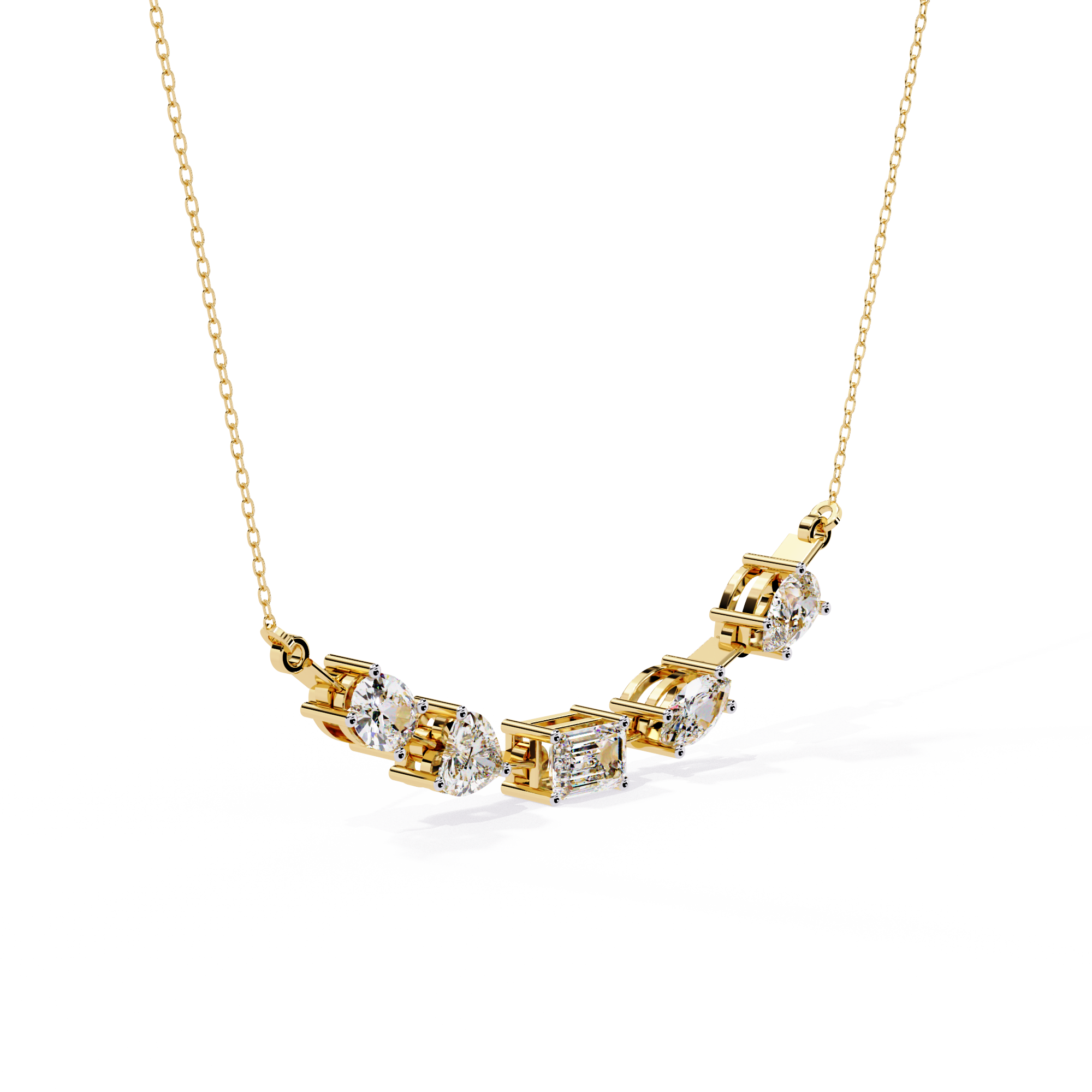 WOKE™ 14k 3.4 CT mix carats diamond chain in 14k Gold
