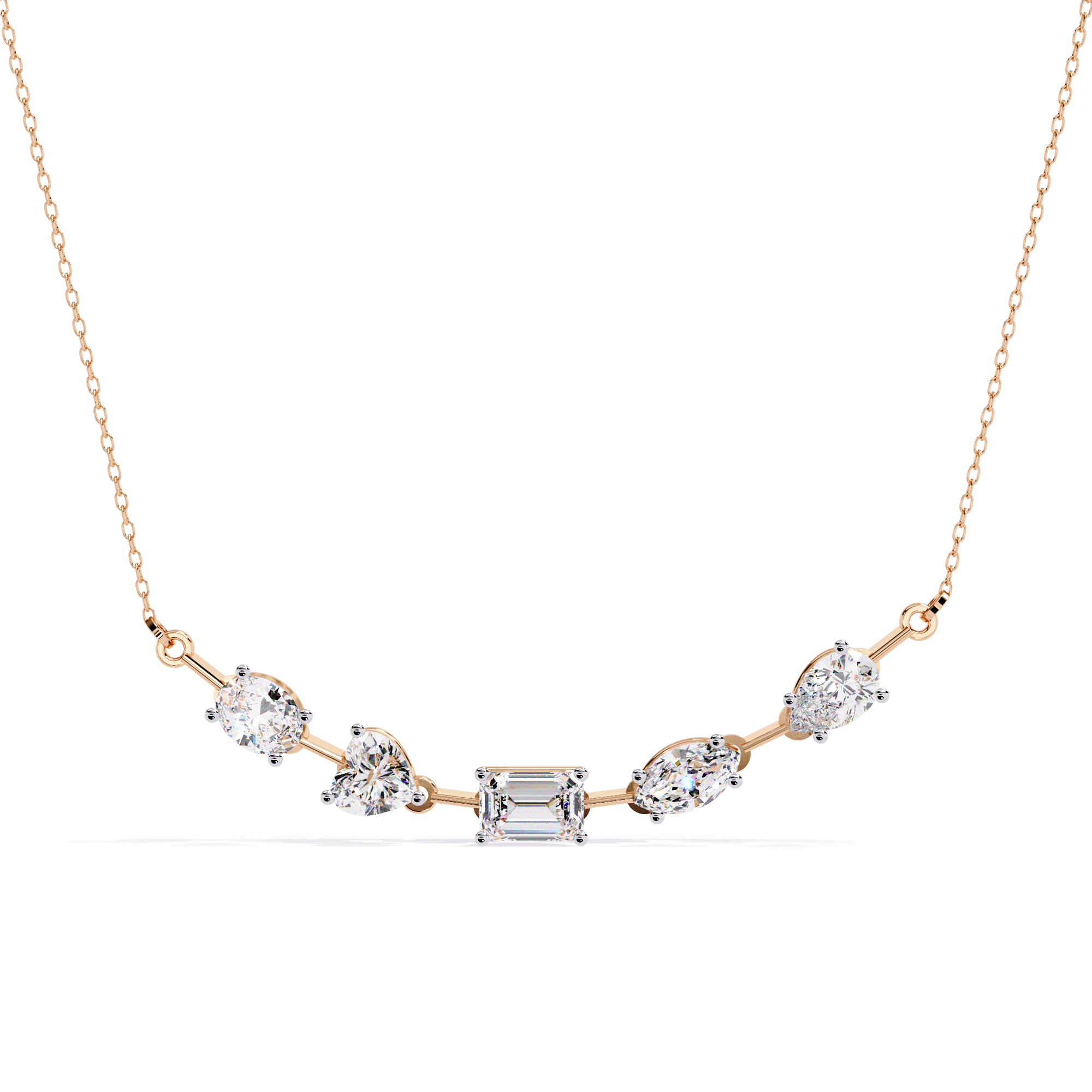 WOKE™ 14k 3.4 CT mix carats diamond chain in 14k Gold