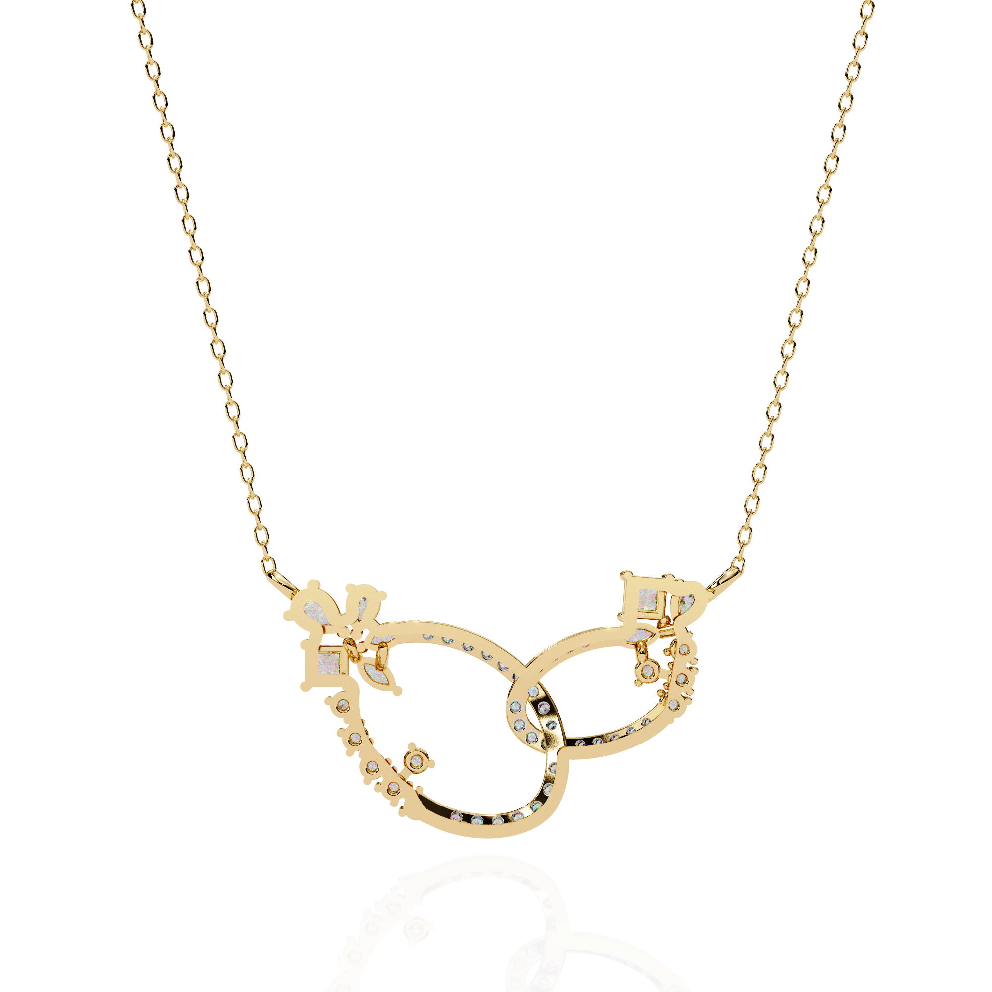 WOKE™ 14k 0.55 CT round diamond neck chain in 14k Gold