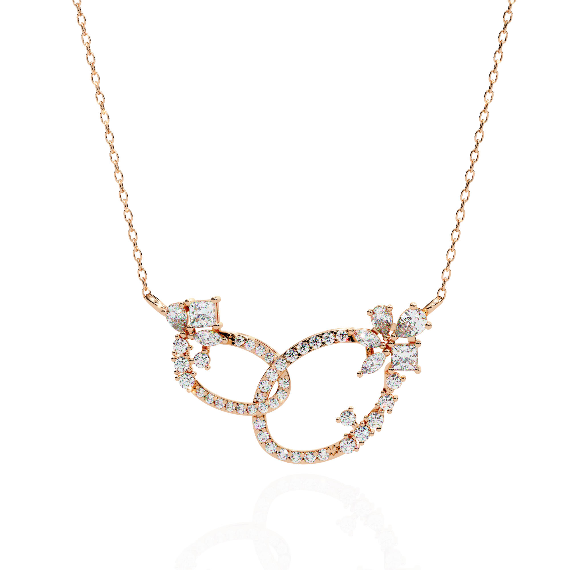 WOKE™ 14k 0.55 CT round diamond neck chain in 14k Gold