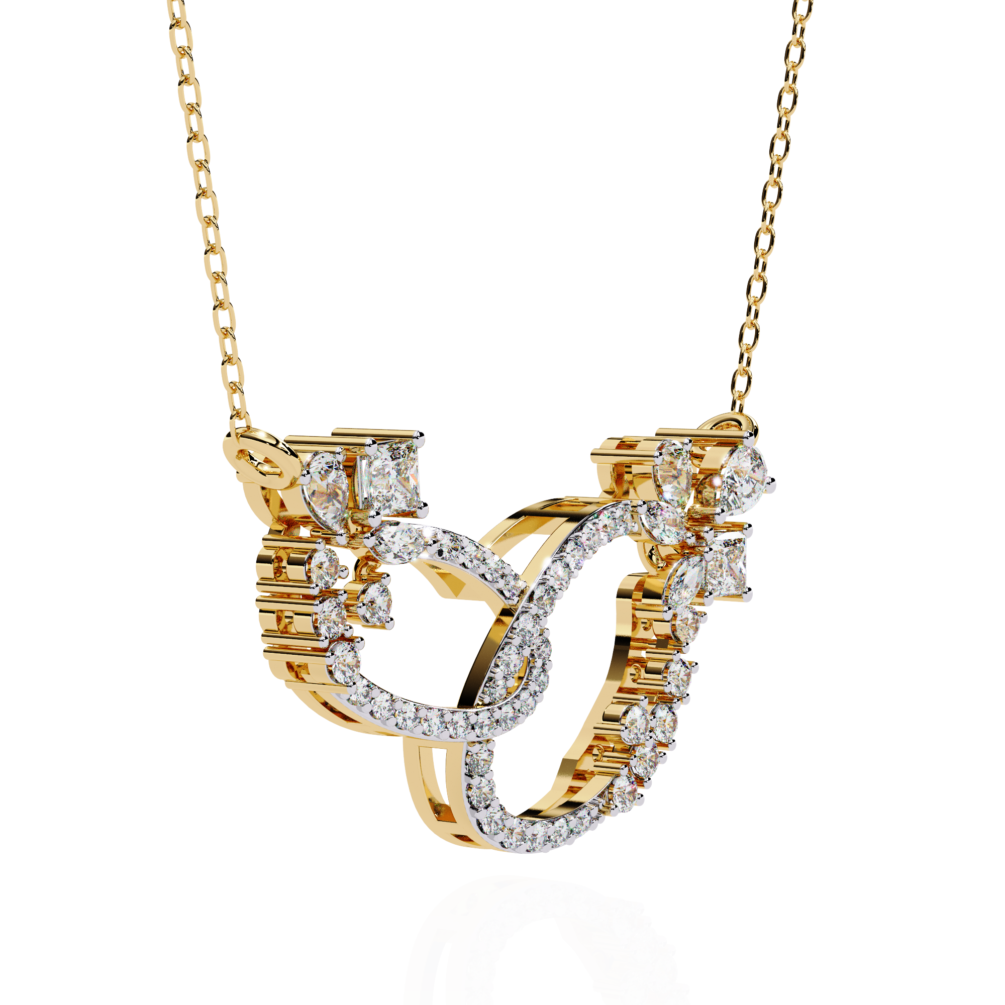 WOKE™ 14k 0.55 CT round diamond neck chain in 14k Gold