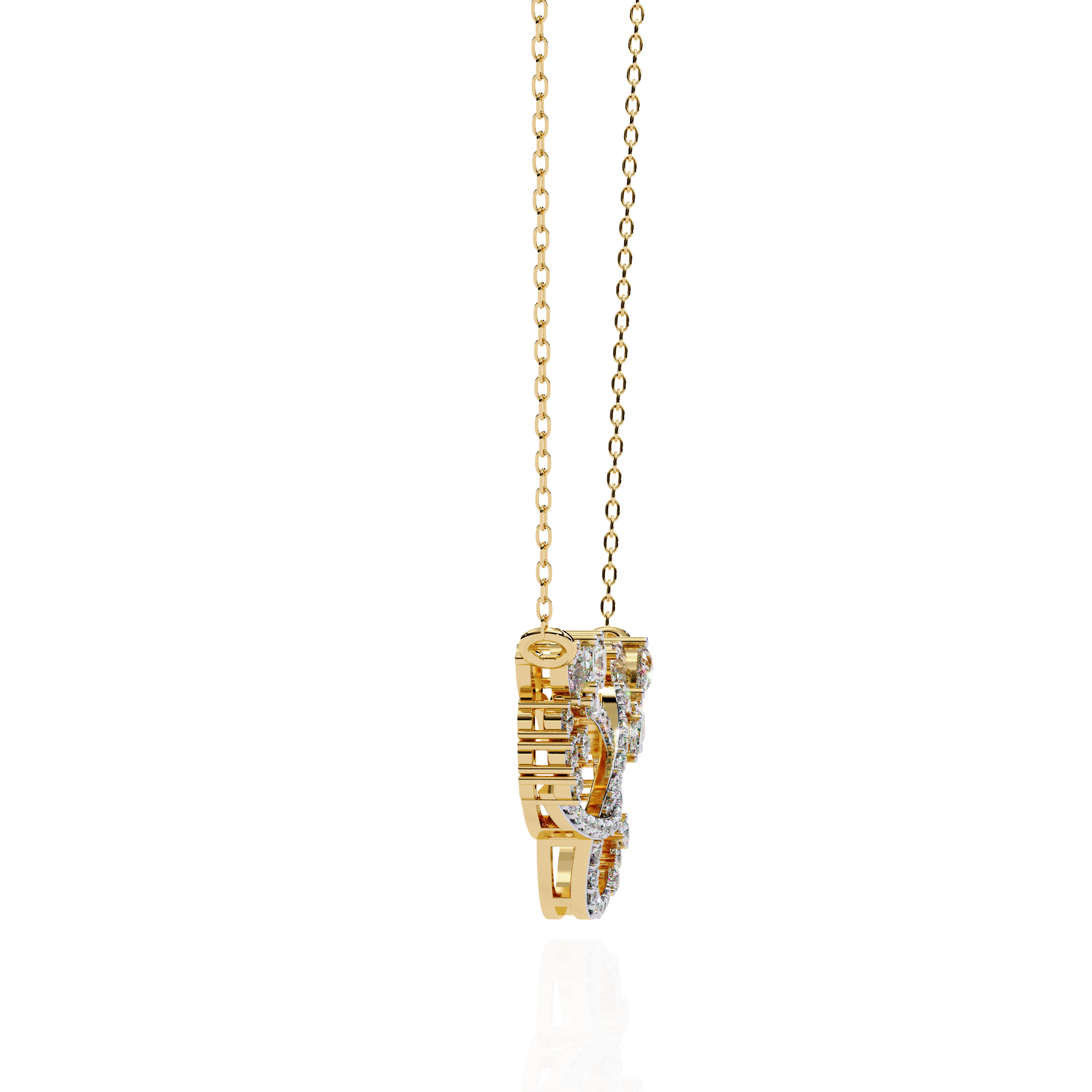 WOKE™ 14k 0.55 CT round diamond neck chain in 14k Gold