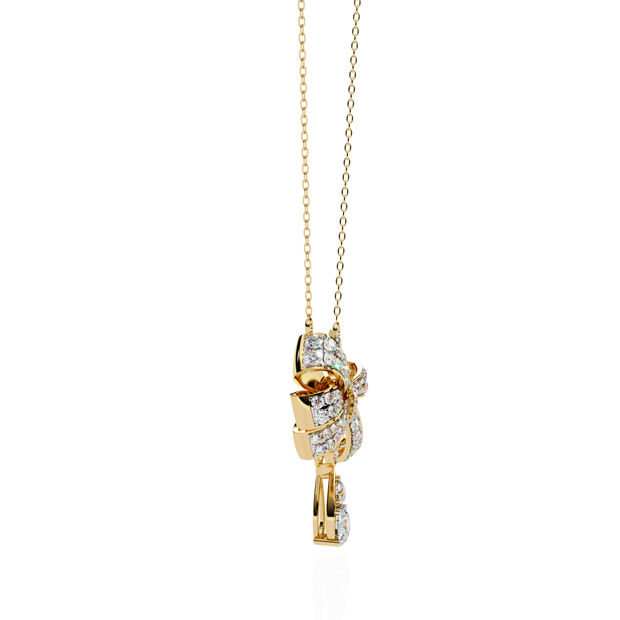 WOKE™ 14k 1.8 CT round diamond neck chain in 14k Gold