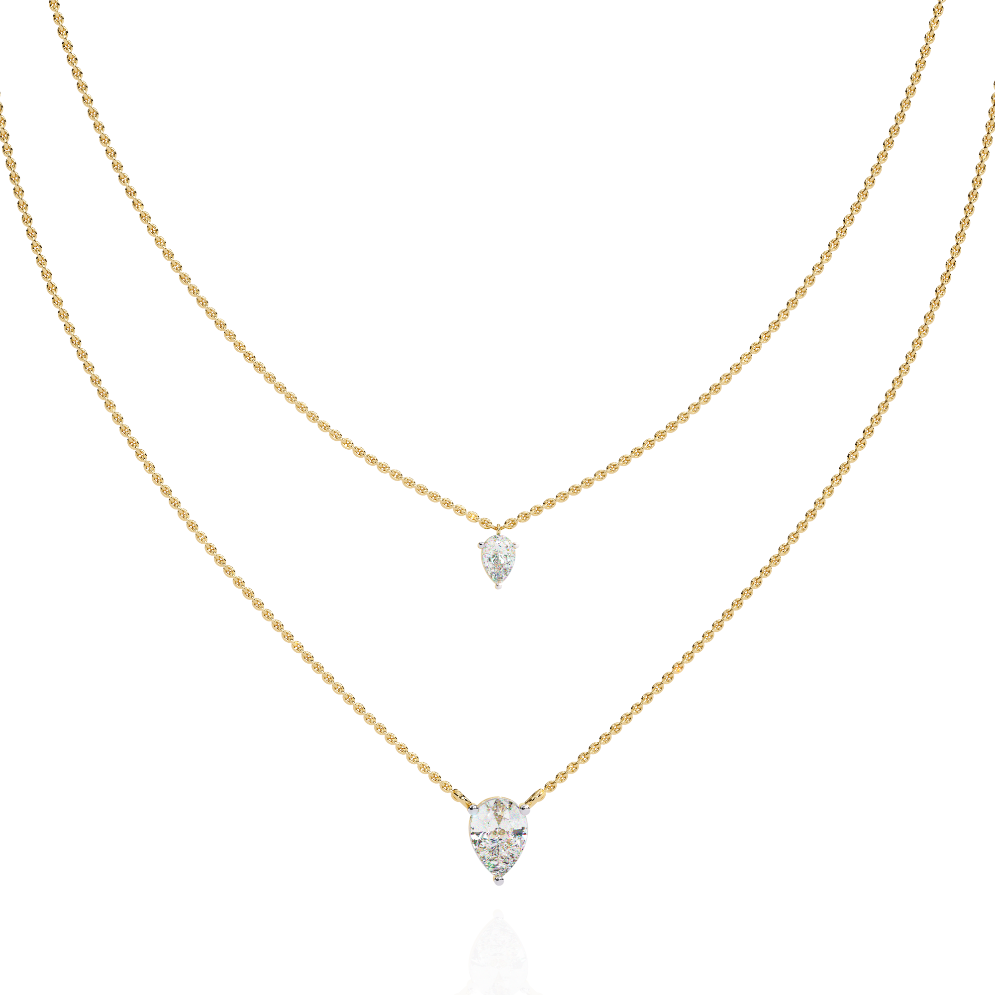 WOKE™ 14k 1.2 CT round diamond LAYERED chain in 14k Gold