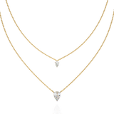 WOKE™ 14k 1.2 CT Pear diamond LAYERED chain in 14k Gold