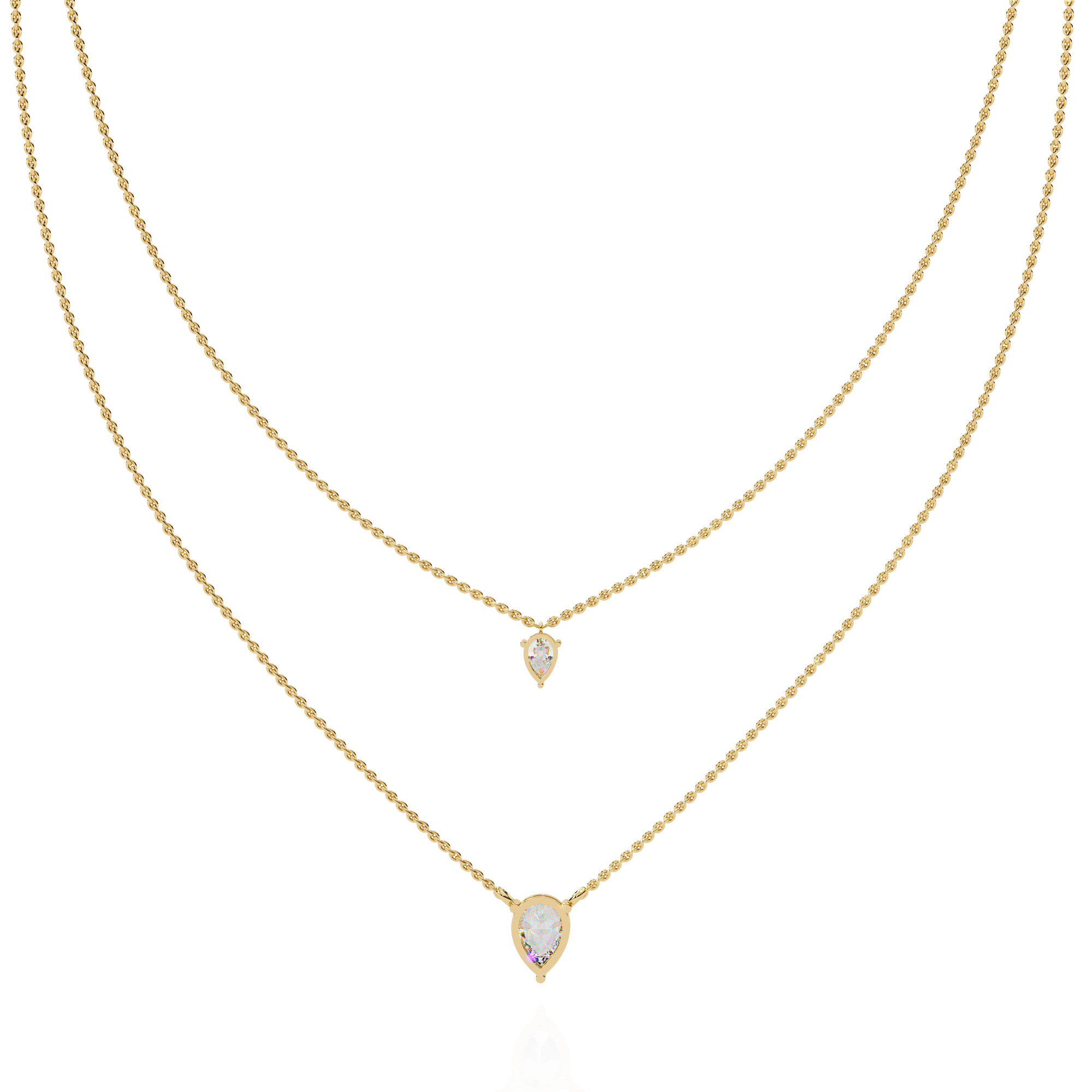 WOKE™ 14k 1.2 CT round diamond LAYERED chain in 14k Gold