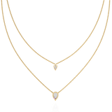 WOKE™ 14k 1.2 CT Pear diamond LAYERED chain in 14k Gold