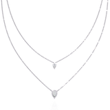 WOKE™ 14k 1.2 CT Pear diamond LAYERED chain in 14k Gold