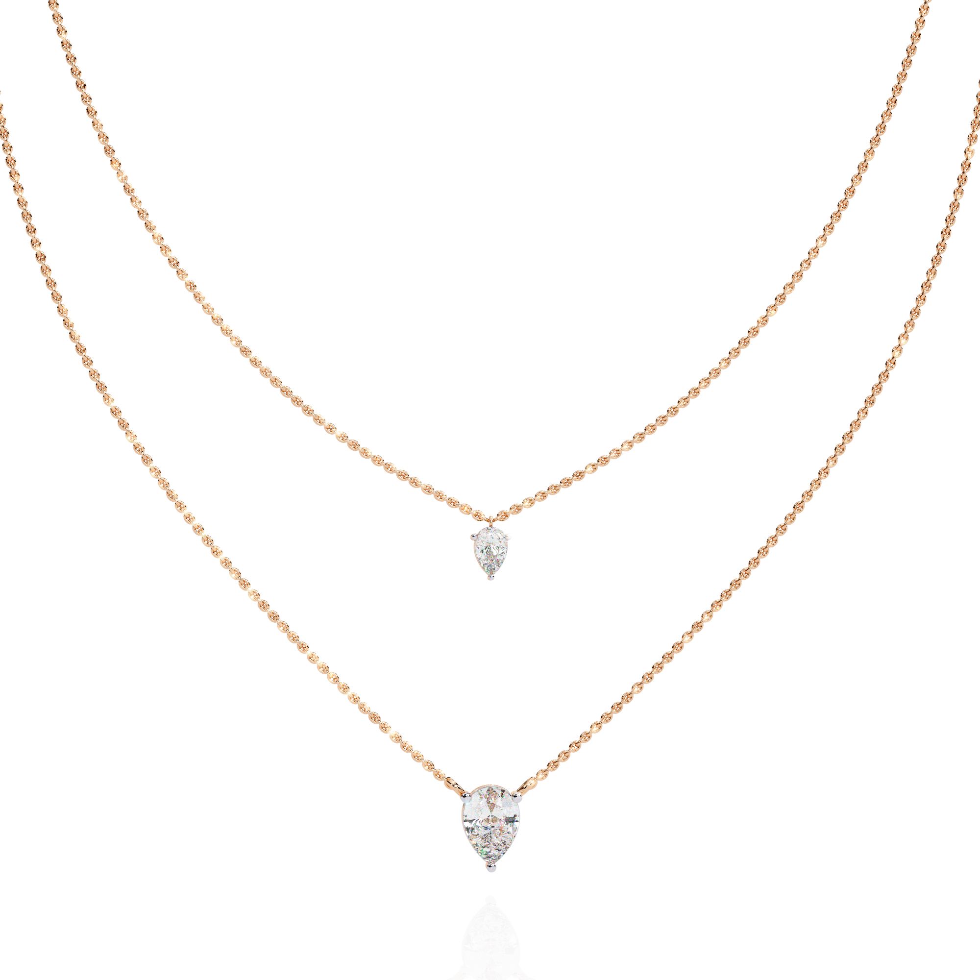 WOKE™ 14k 1.2 CT round diamond LAYERED chain in 14k Gold