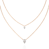 WOKE™ 14k 1.2 CT Pear diamond LAYERED chain in 14k Gold