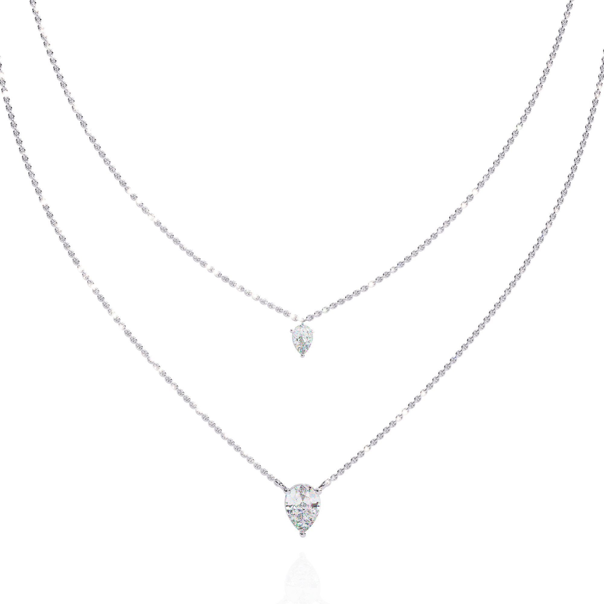 WOKE™ 14k 1.2 CT round diamond LAYERED chain in 14k Gold